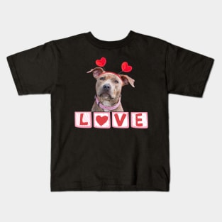 Pitbull Valentine Kids T-Shirt